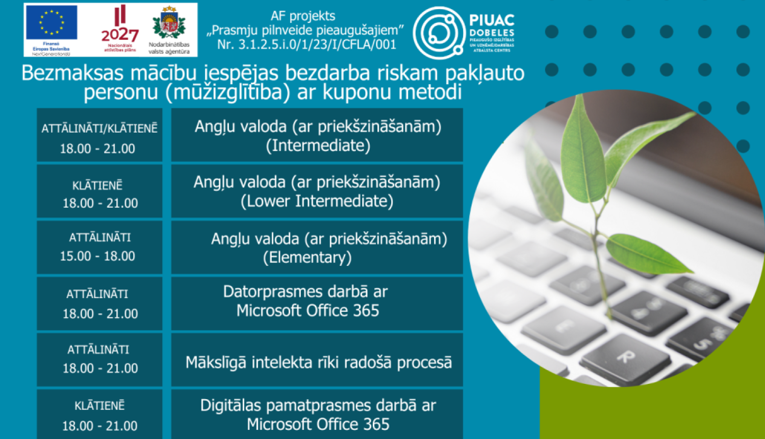 Mūžizglītības piedāvājums PIUAC