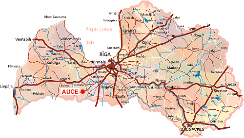 Auce Latvijas kartē