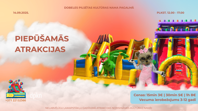 dobele, piepūšamās atrakcijas