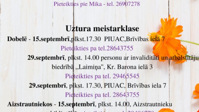Bezmaksas publiski pieejamie pasākumi 2022.gada septembrī