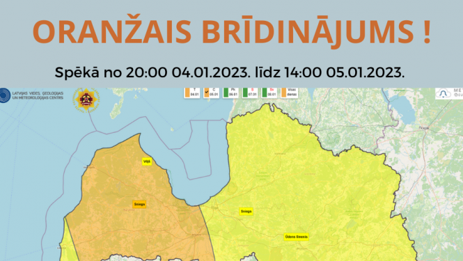 oranžais brīdinājums par snigšanu