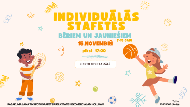 Individuālās stafetes bērniem/jauniešiem 15.novembrī Bikstos