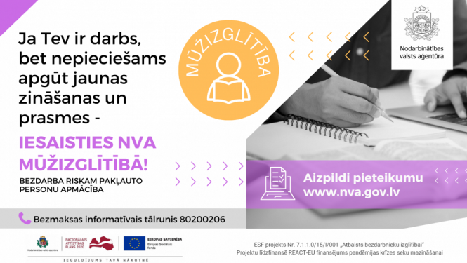 Mūžizglītība ar NVA kuponiem