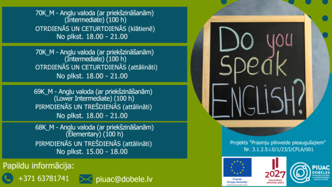 Angļu valodas mācības PIUAC