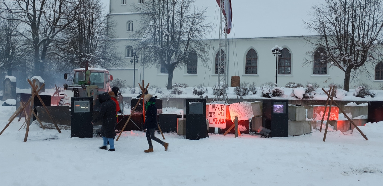 Barikādes 2021 Vēsturiskajā Tirgus laukumā 20.01.2021.