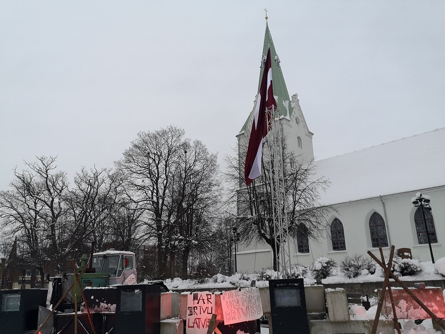 Barikādes 2021 Vēsturiskajā Tirgus laukumā 20.01.2021.