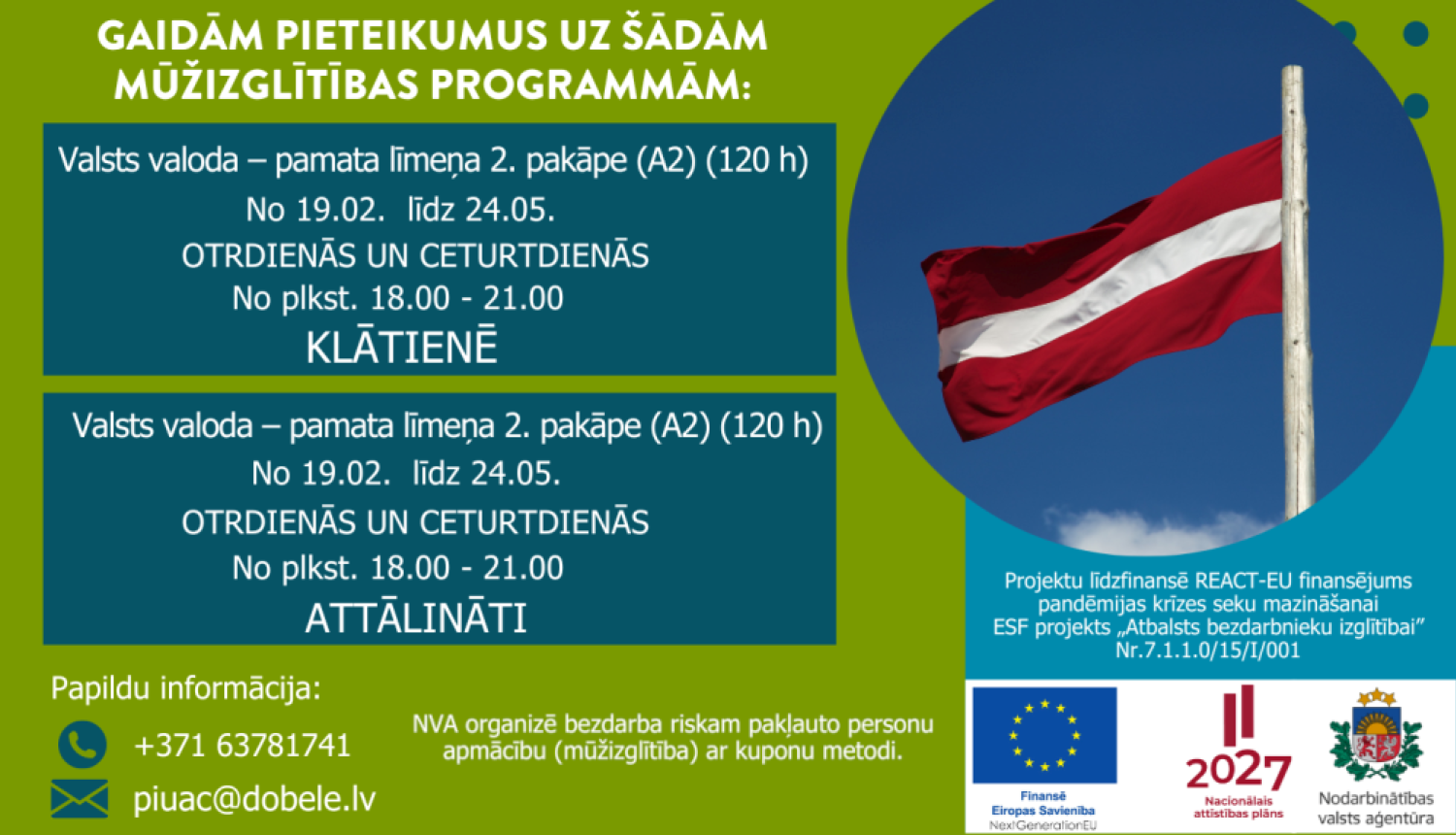 Valsts valodas apmācības