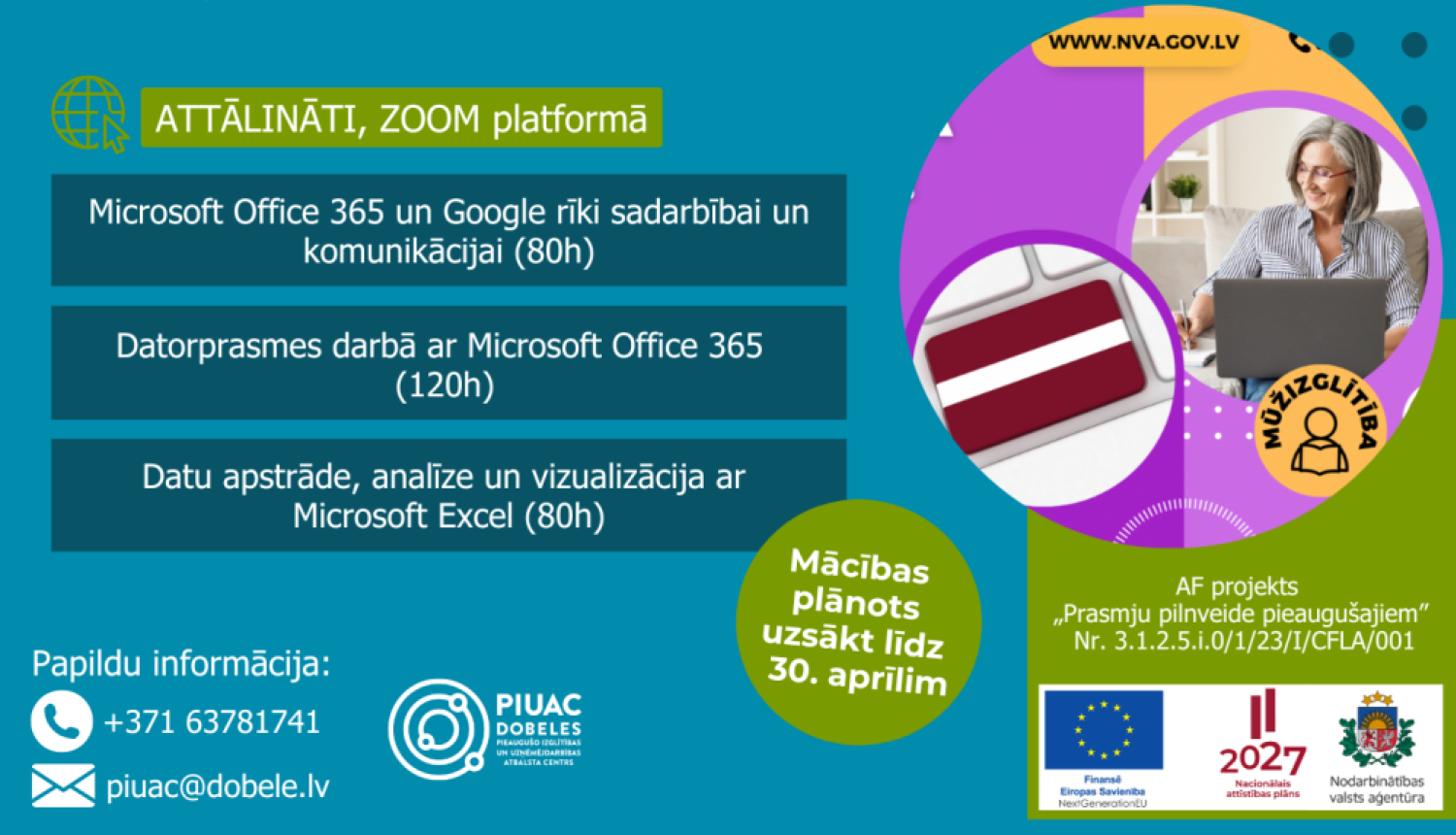 Mācības ar NVA kuponiem