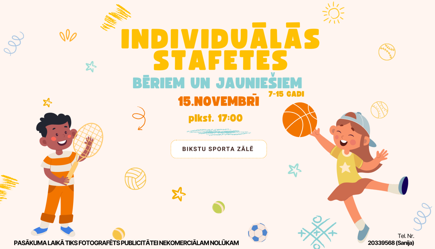 Individuālās stafetes bērniem/jauniešiem 15.novembrī Bikstos