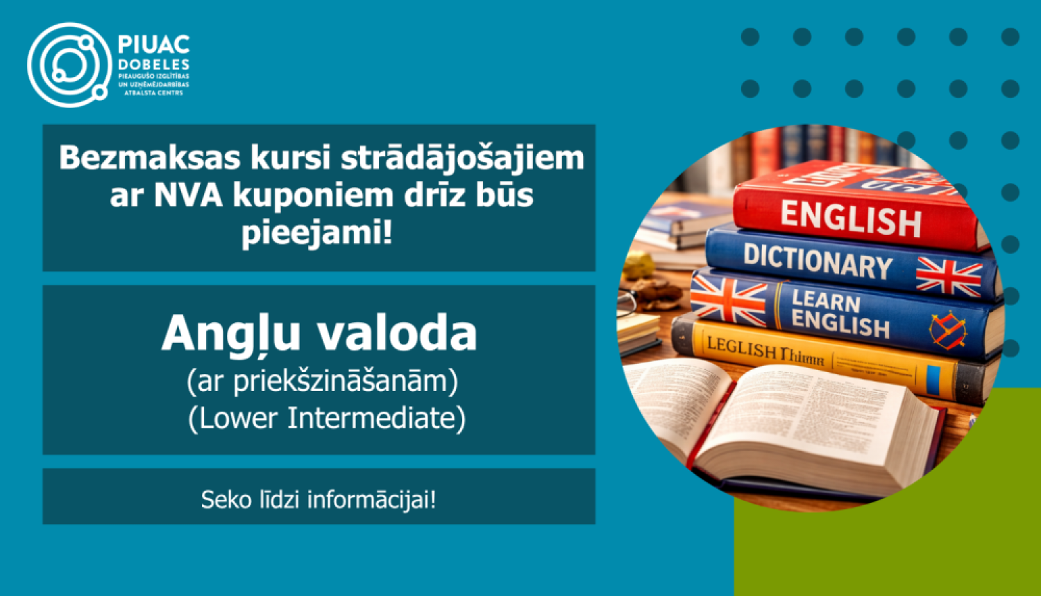 Angļu valoda ar NVA kuponiem