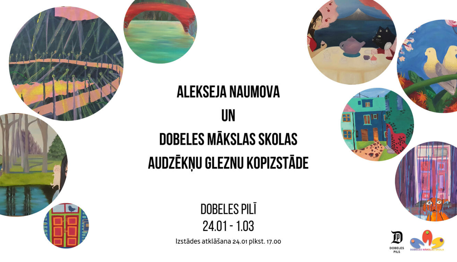  Alekseja Naumova un Dobeles Mākslas skolas audzēkņu gleznu kopizstāde Dobeles Pilī