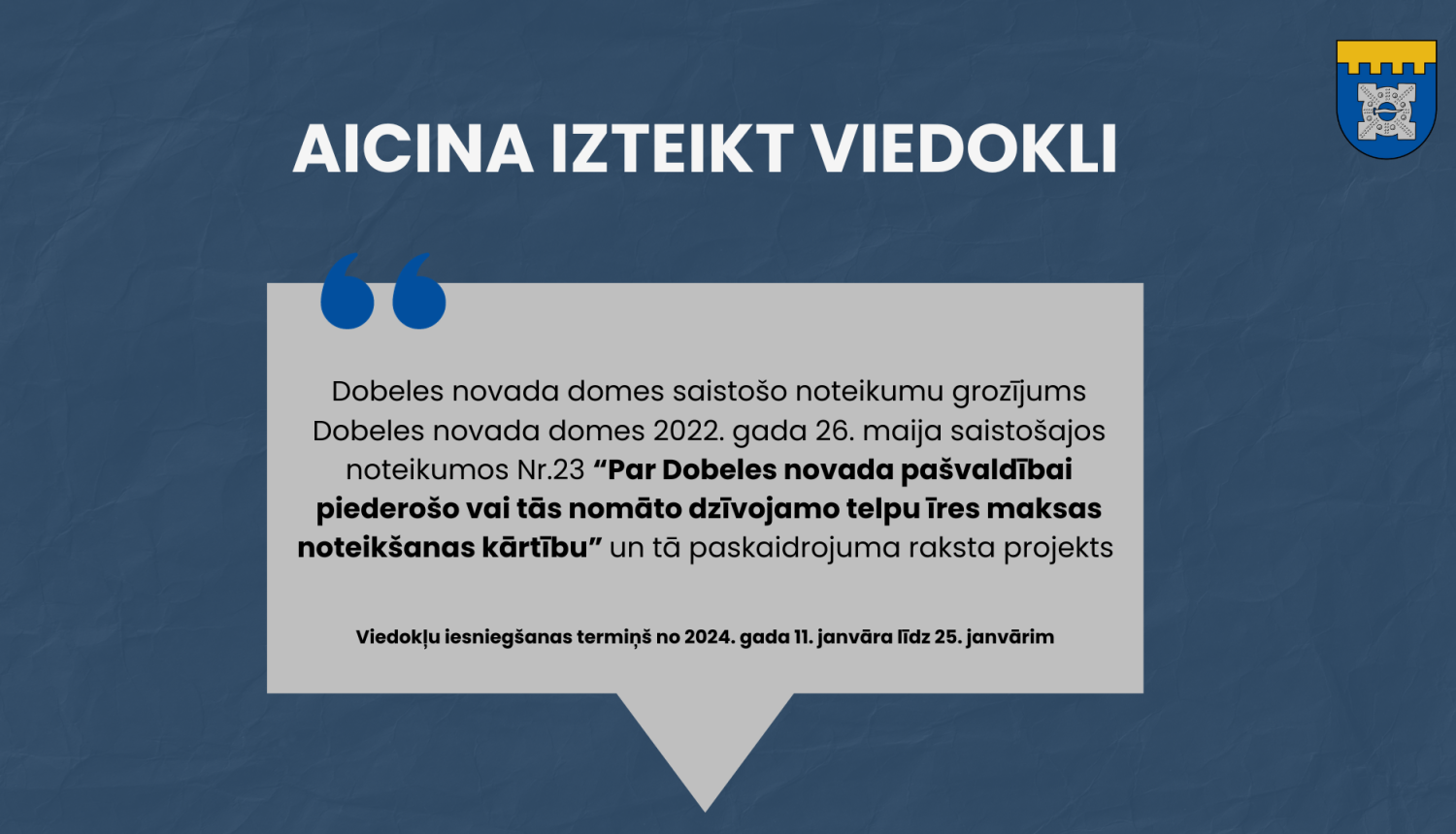 AICINA IZTEIKT VIEDOKLI