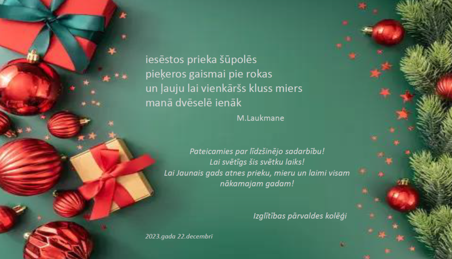 Ziemassvētku apsveikums