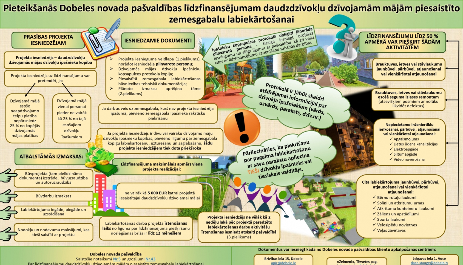 piesaistīto zemesgabalu labiekārtošana