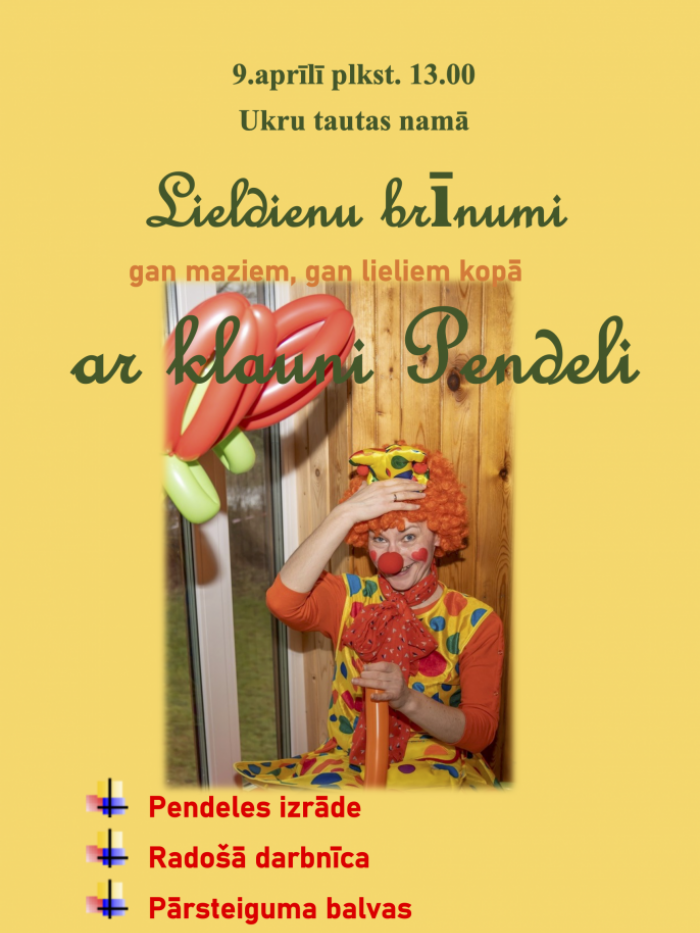 pasākums ar klauni Pendeli