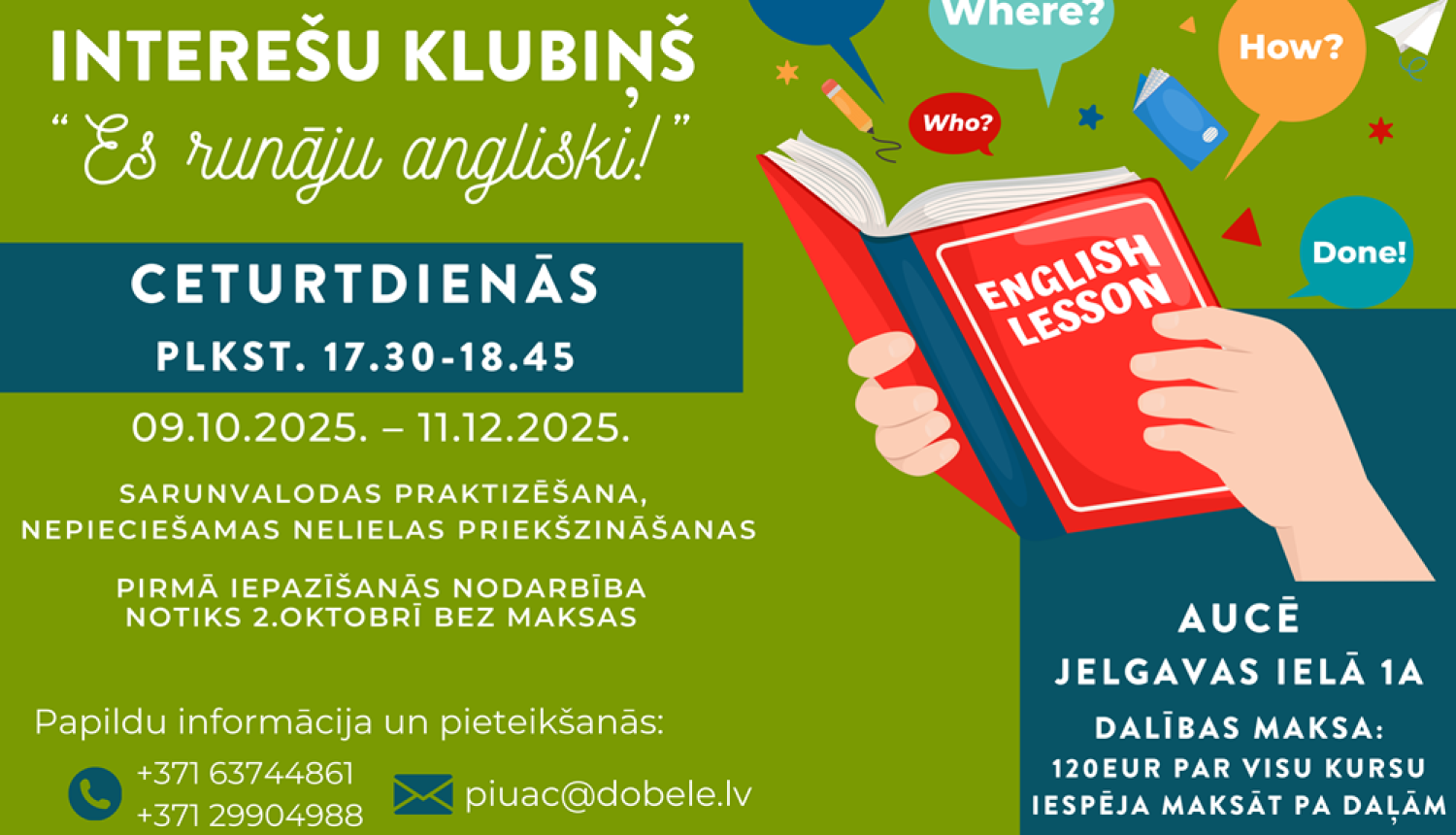 Angļu valoda Aucē