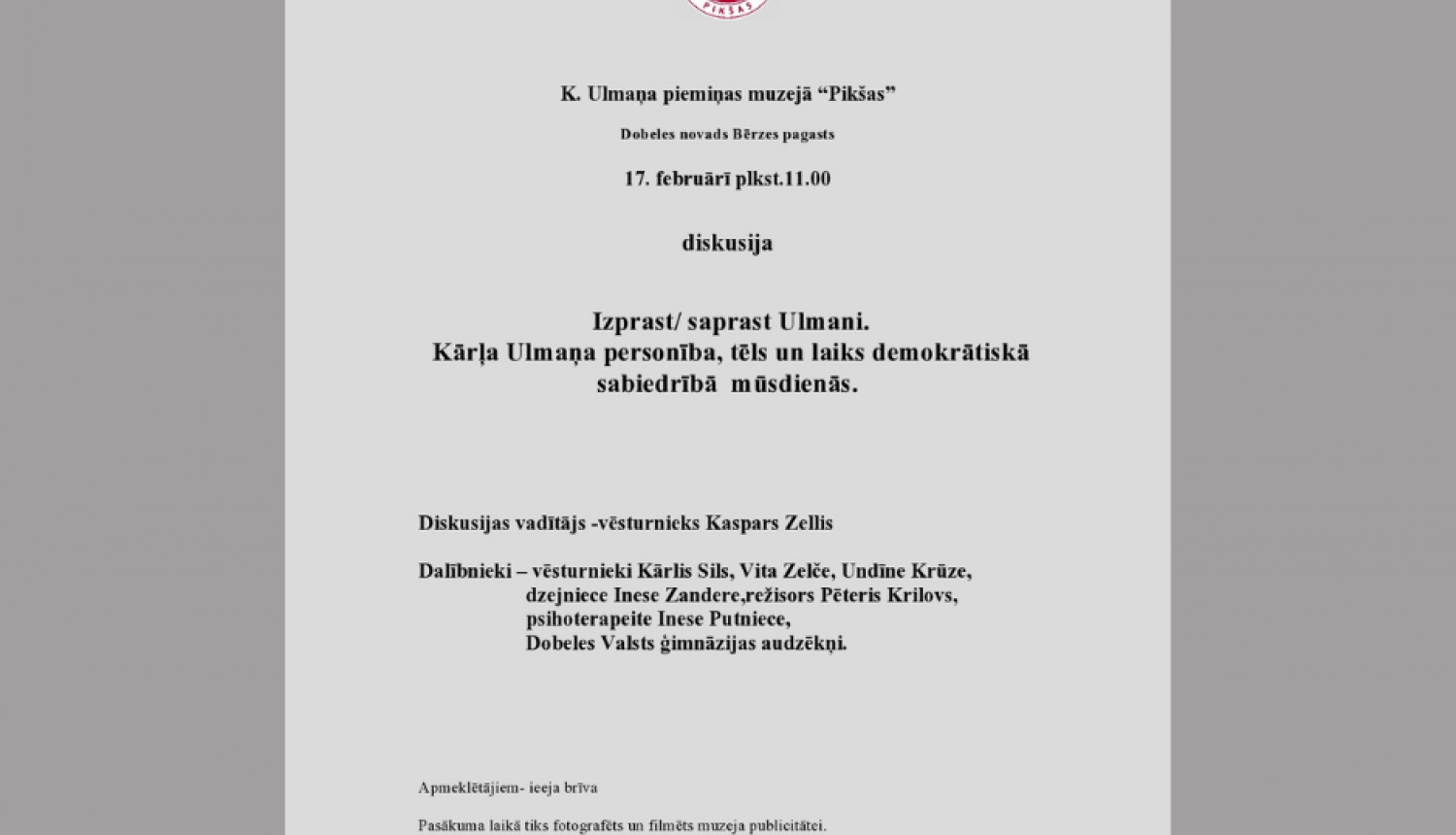 diskusija Pikšās